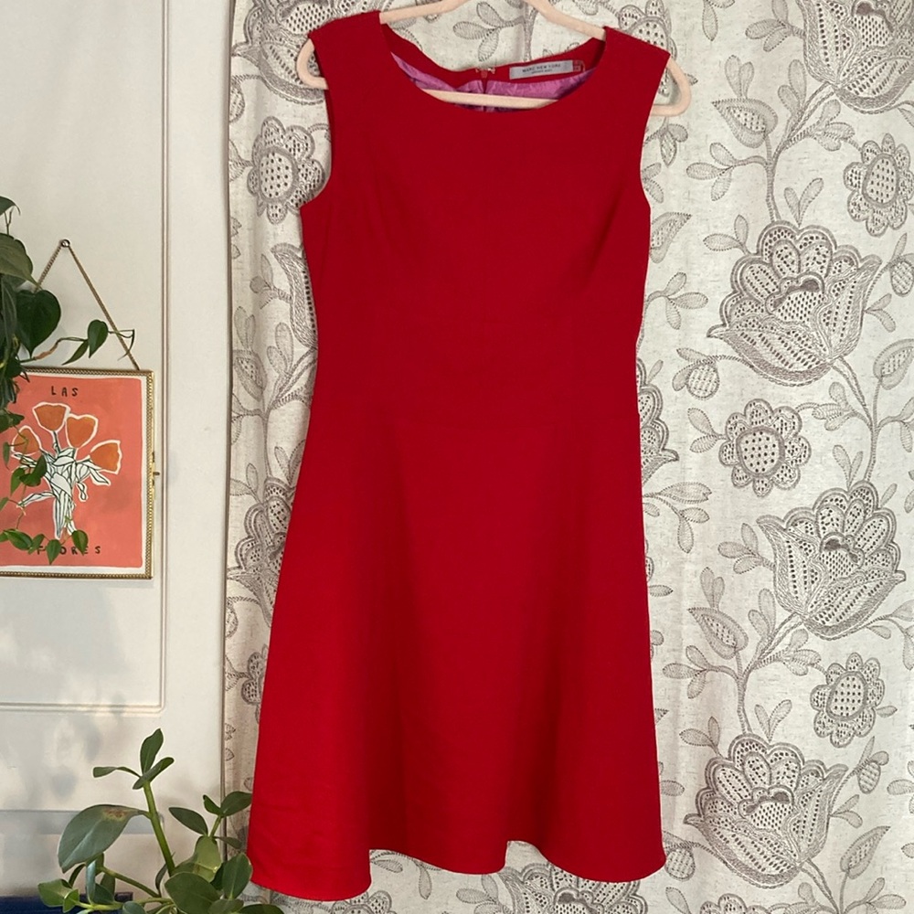 Marc New York Andrew Marc Size: 10 Red A-line Skirt Dress